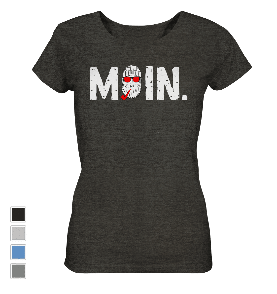 #MOIN. (rot) | Frauen Bio T-Shirt (meliert) - Produktbild